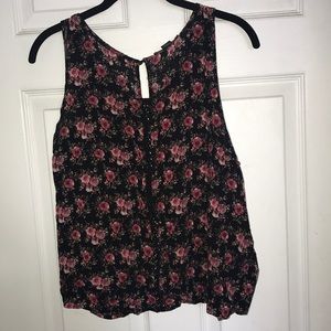 Open back floral shell